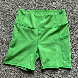Large - Fabletics Neon Green Bike Short - 5” inseam